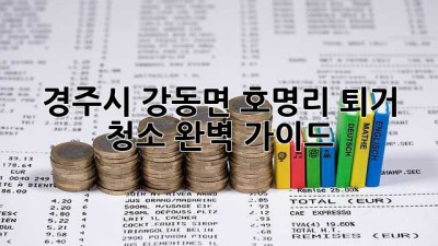 경주시 강동면 호명리 퇴거 청소 완벽 가이드